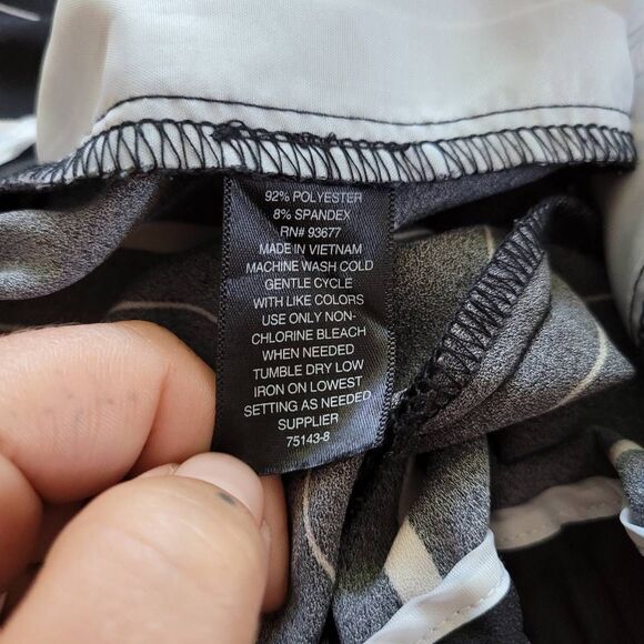 Worthington NWOT wide leg pants striped drawstring waist lightweight coastal - Picture 11 of 11